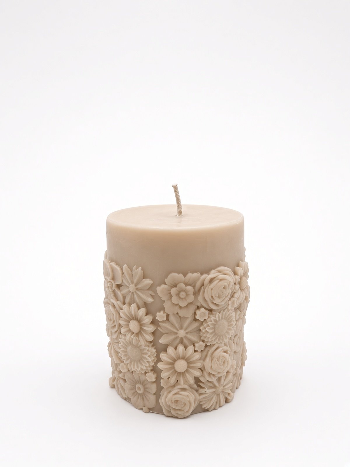 Renda Floral Bege Vela Renda Floral - Imagem 1